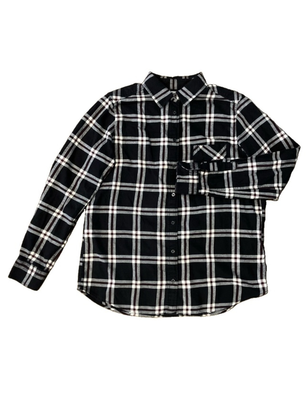 Uniqlo 100% Cotton Flannel Large Shirt Unisex Mens Women’s Black White Red Plaid